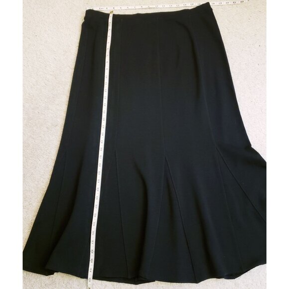 Eileen Fisher Elegant Black Knit Wool Blend Trumpet Hem Maxi Skirt Size L EUC - Picture 9 of 9